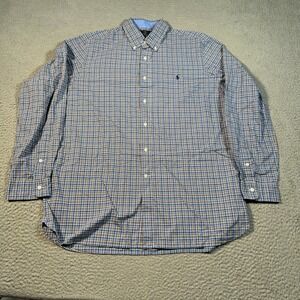 Polo Ralph Lauren Shirt Men Large Oxford Button‎ Down Shirt Long Sleeve Stretch